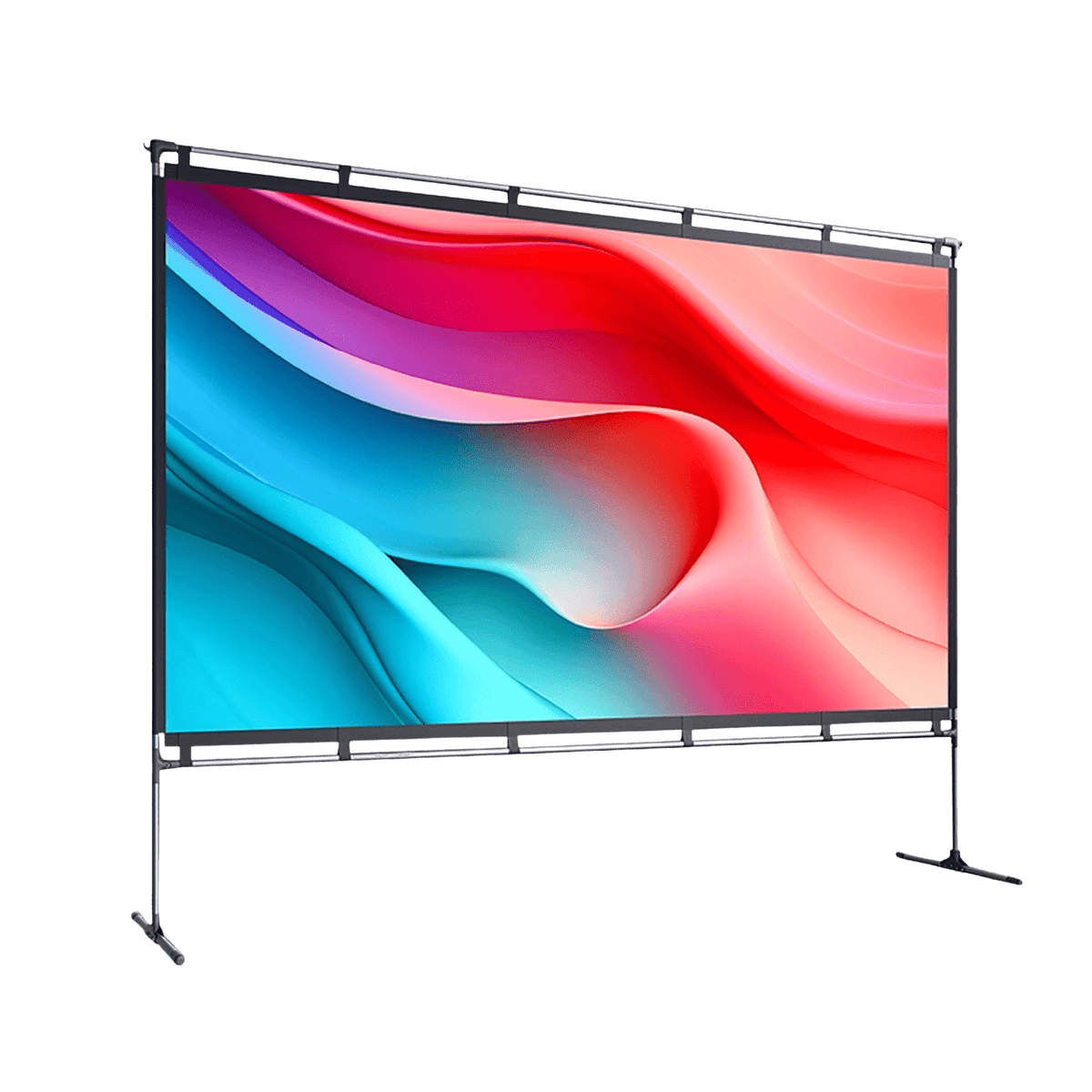 100 Inch portable projector screen front view