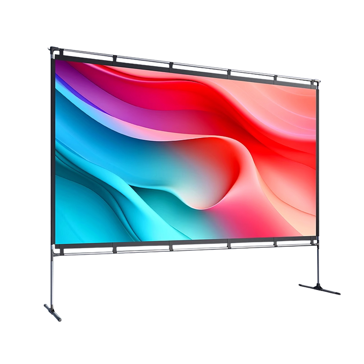 100 Inch portable projector screen front view