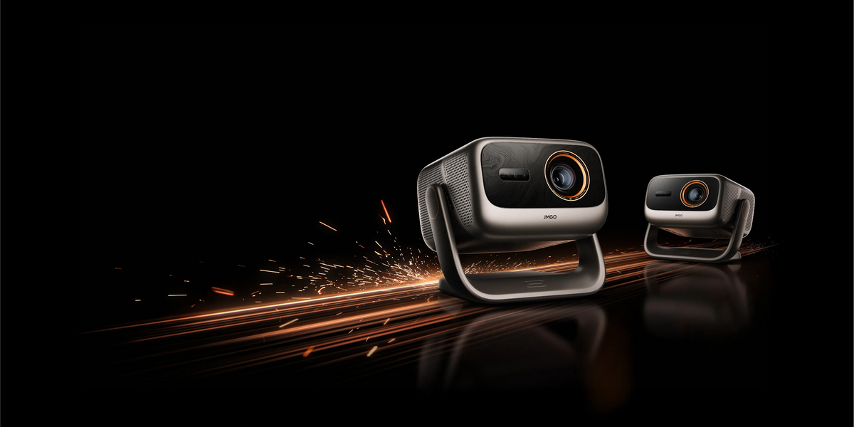 Cinematic home theater featuring a JMGO IRIS projector