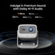 Mini Projector with Dolby Hi-Fi Audio branding on a dark background