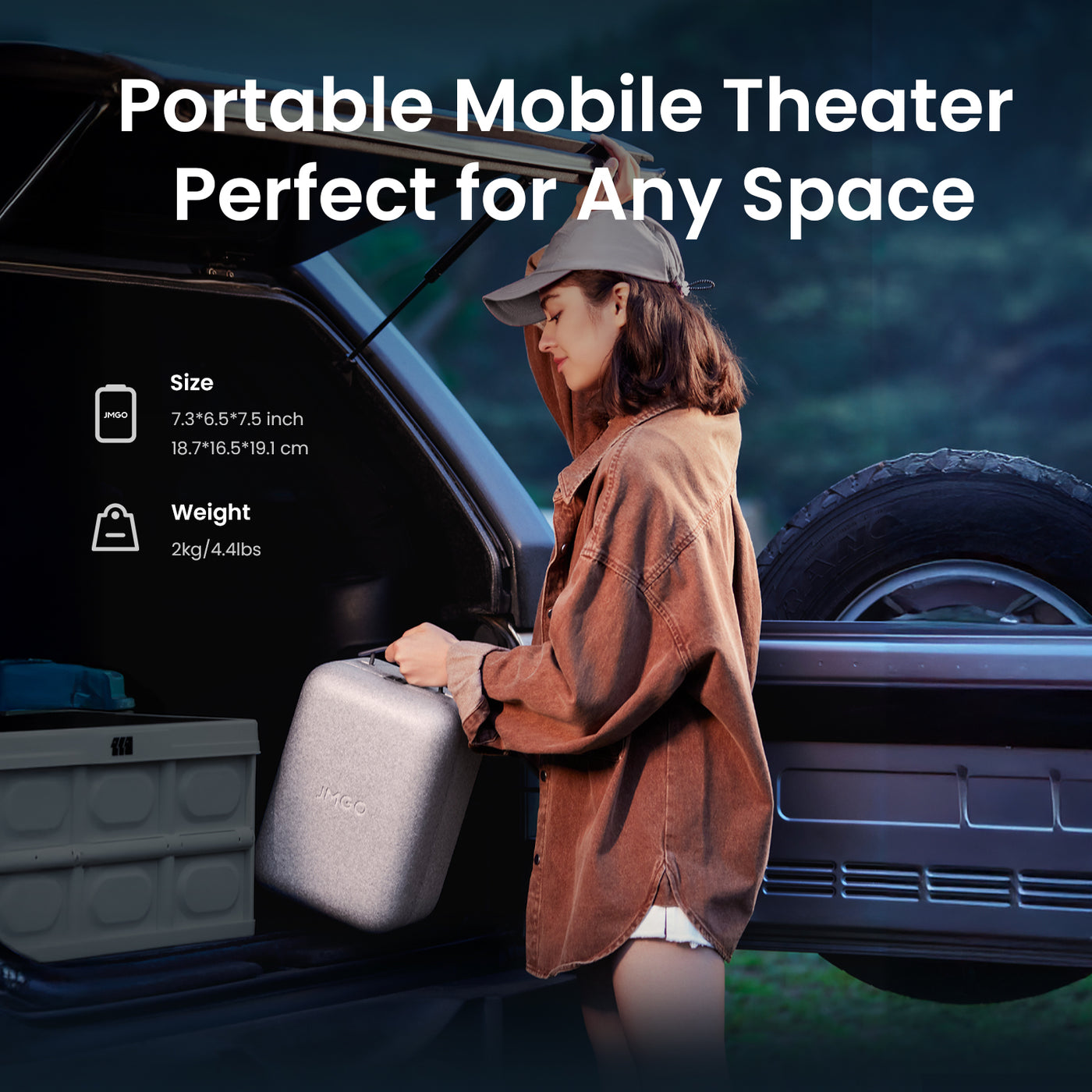 jmgo n1s 4k portable and mini projector in outdoor