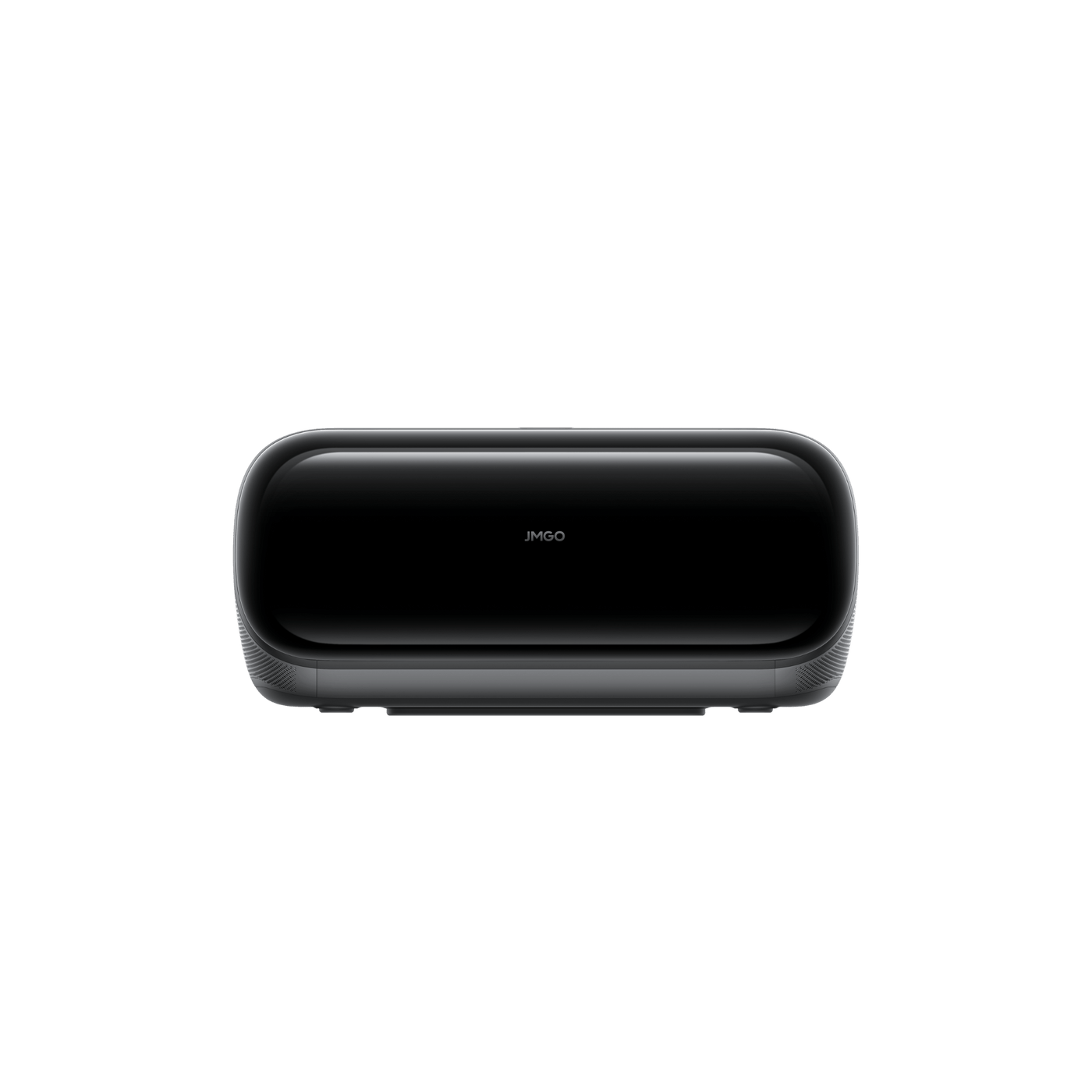 Front view of JMGO O2S Ultra 4K ultra short throw projector showing JMGO logo